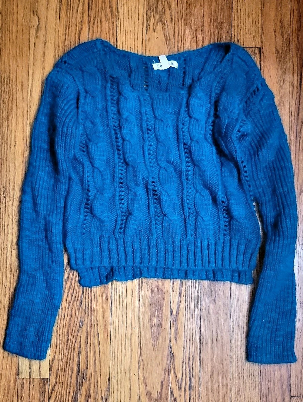 Aeropostale Cable Knit Sweater in Teal Size Small
